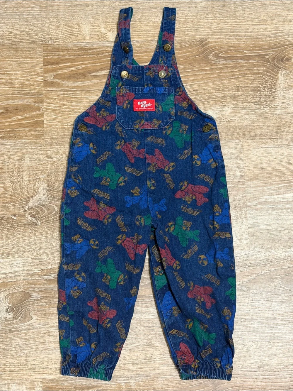 Vintage 80’s/90’s OshKosh B’Gosh Vestbak Overalls - Rare Airplane Print 24M